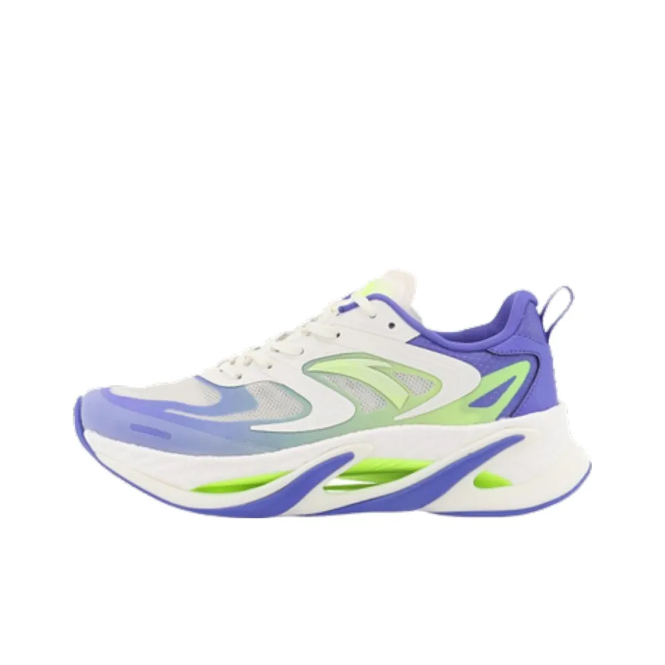 Anta Cushioned Slip-Resistant Abrasion-Resistant Low-Top Running Shoes Men's White Purple Green