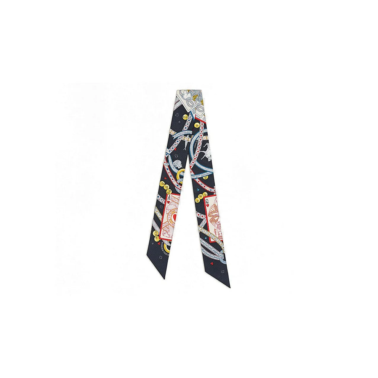 HERMES Silk Scarves Women's Black/Rouge/or