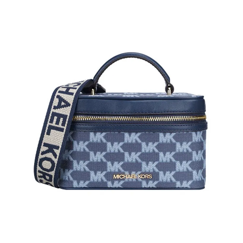 MICHAEL KORS Jet Set Canvas Leather Bag Standard Women's Dark Blue Multicolor