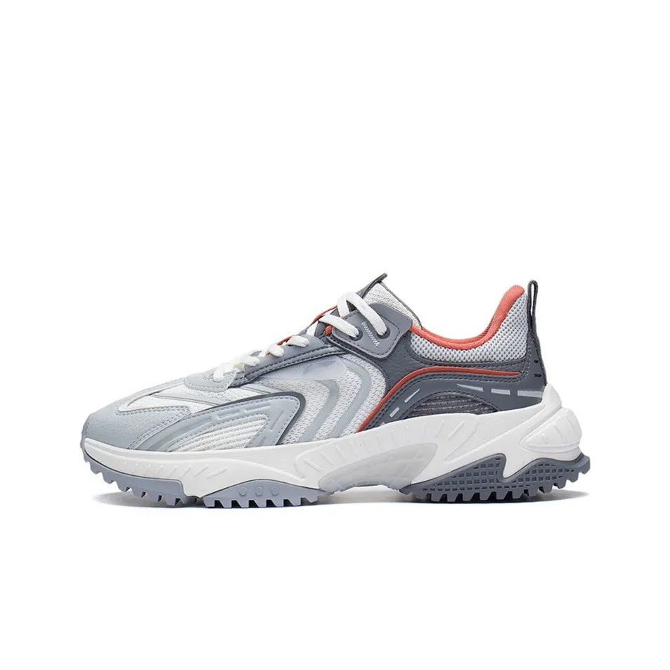 LiNing Xingji Cushioning Anti Slip Wear Resistant Breathability Low Top Sports Casual Shoes Men's White Gray