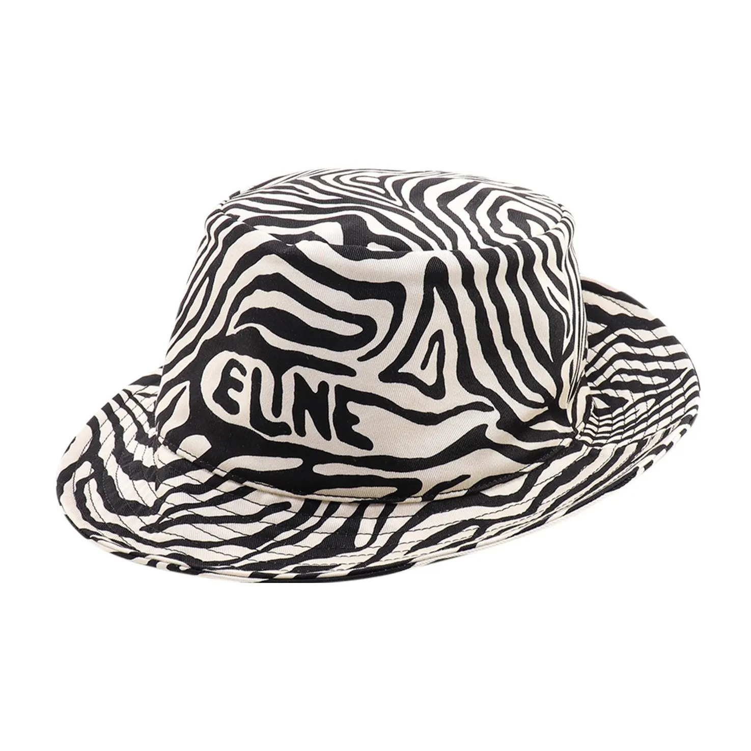 Celine Cotton Bucket Hats Экрю/Черный Мужской