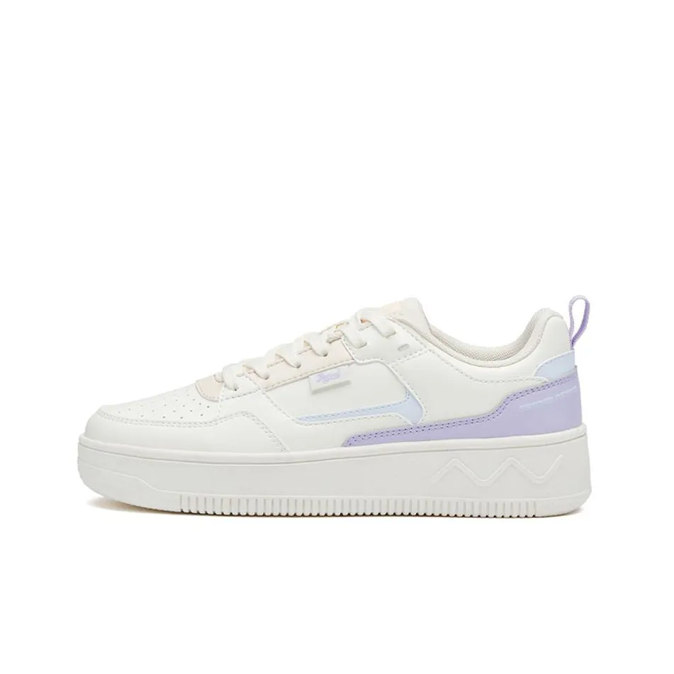 361° Wear Resistant Slip Resistant Low Top Skateboard Shoes Women's White Purple
