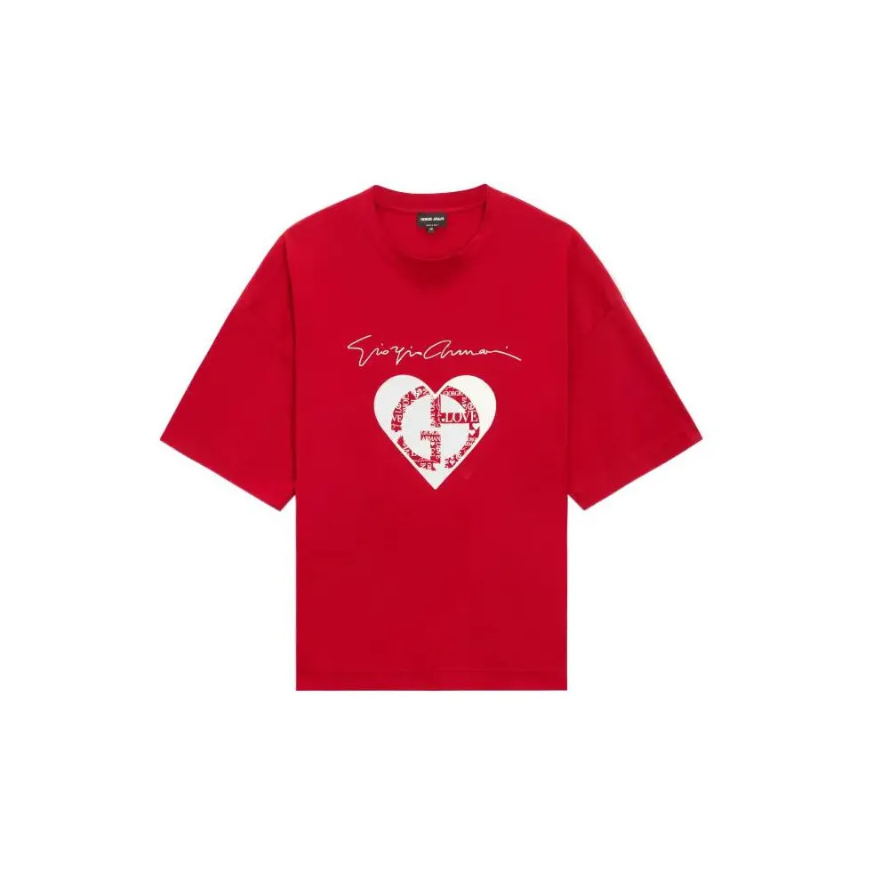 GIORGIO ARMANI Red Men's T-Shirts GIORGIO ARMANI Красные Мужские Футболки