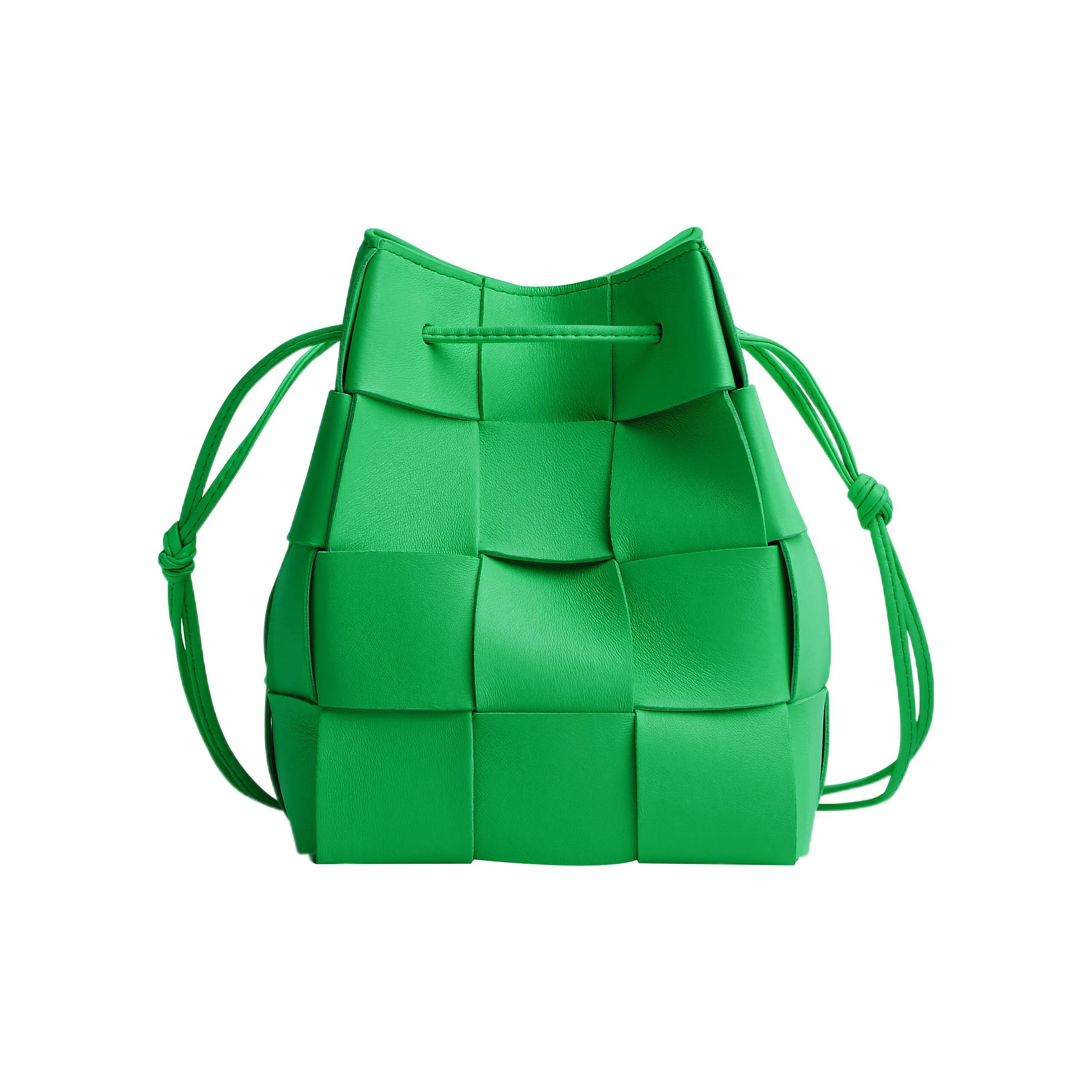 Bottega Veneta CASSETTE Pillow Bag Lambskin Bucket Bag, Shoulder Bag, Crossbody Bag Small Size Women's Parrot Green
