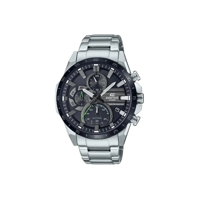 CASIO EDIFICE Солнечный кварцевый механизм нержавеющая сталь ремешок мужские часы черный циферблат