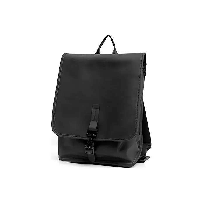 MYEDITION Backpack Outdoor Bag PU Black Unisex