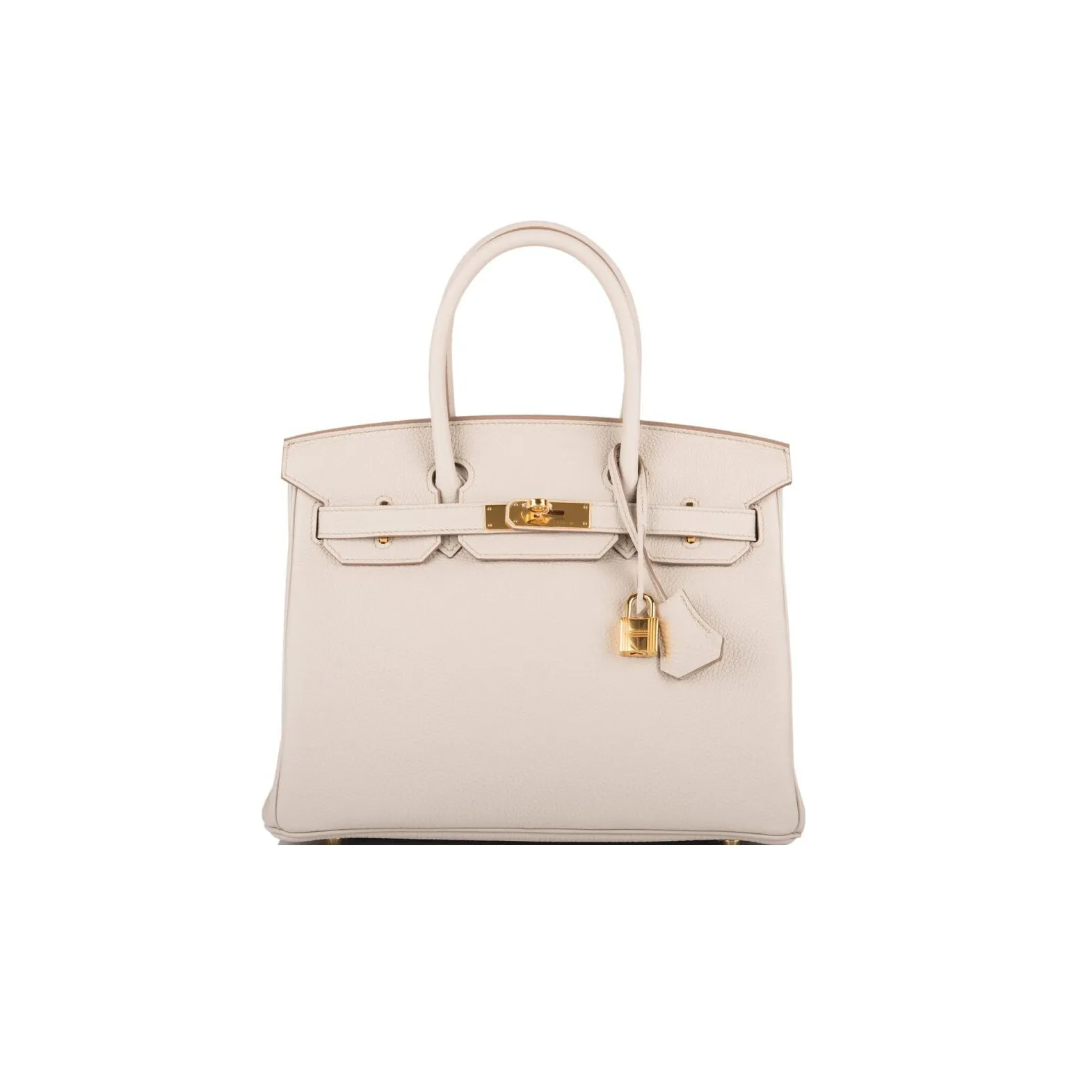 HERMES Birkin Togo Leather Birkin Bag Handbag Women's 8L Beton Glacier White