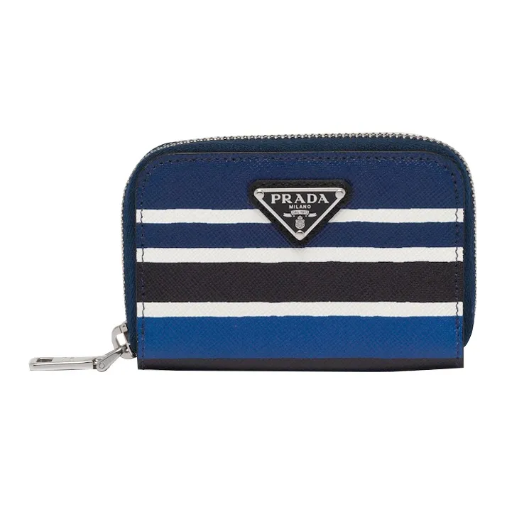 PRADA Saffiano кожа кошелек для монет мужской синий