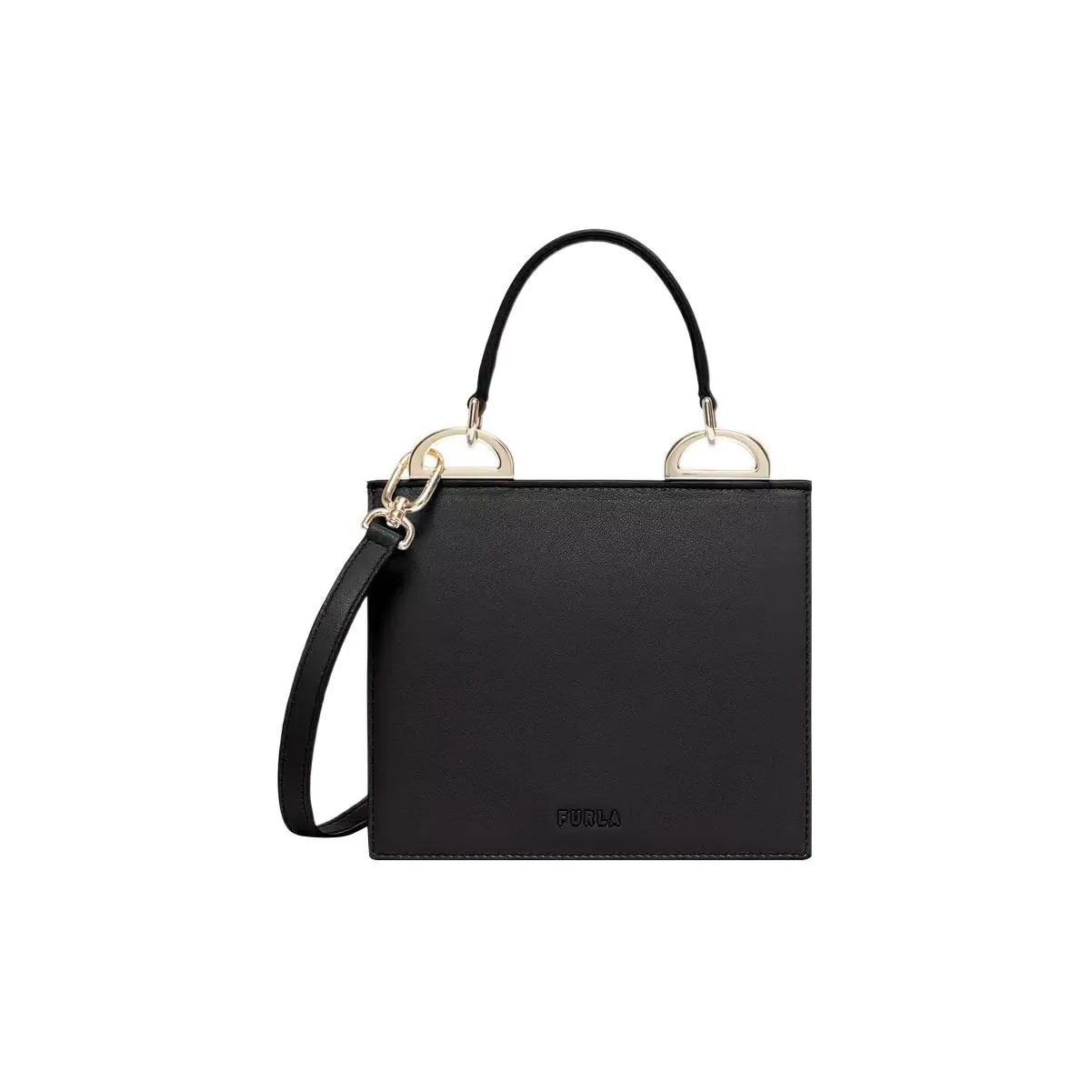 Furla Linea Futura Recycled Roxy Leather Fabric Fabric Shoulder Bag Crossbody Bag Handbag Mini Women's Black