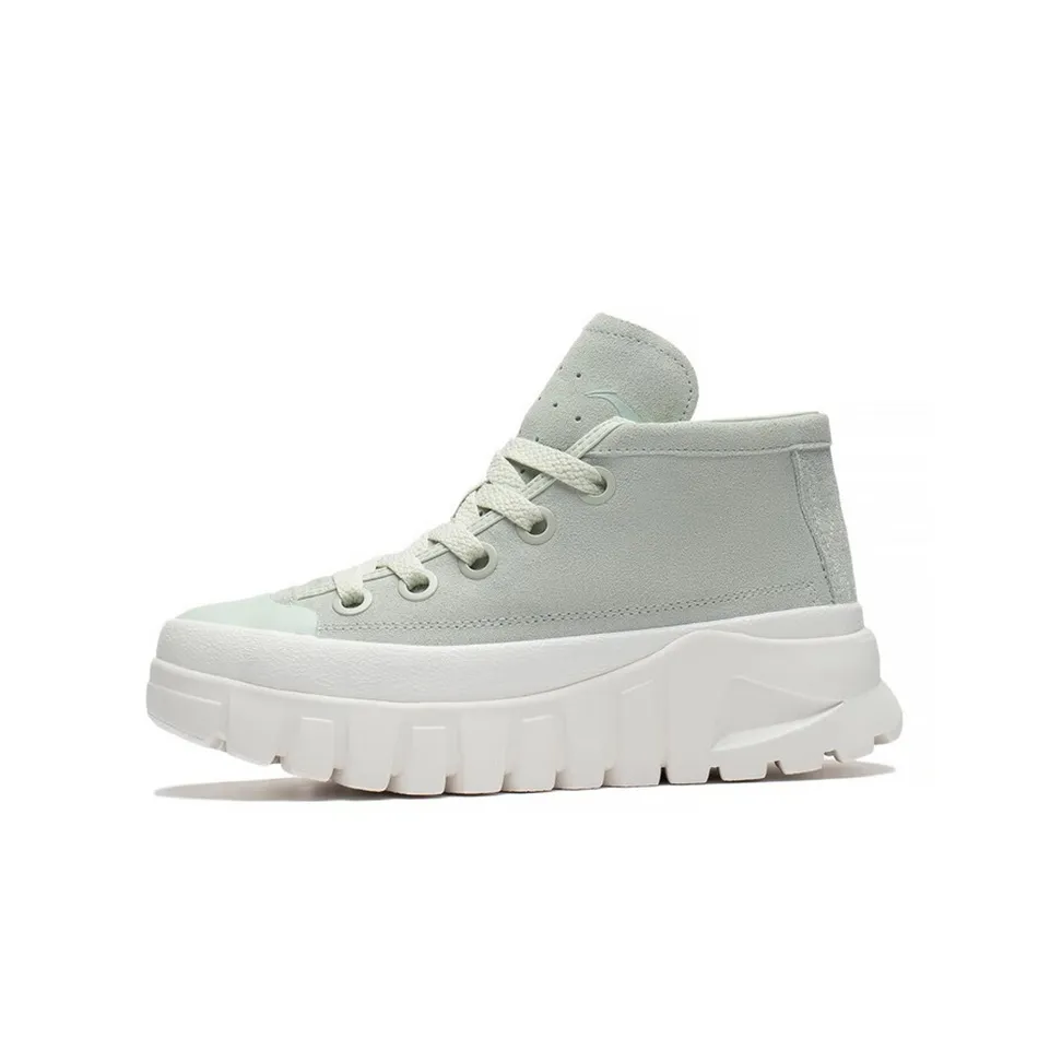LiNing Casual Shoes Women's Mid Top Pale Greenish White Jade