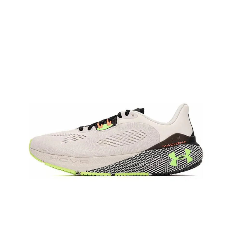 Under Armour HOVR Machina 3 Low Топ Повседневные Беговые Кроссовки Мужские Белые Азиатская Версия