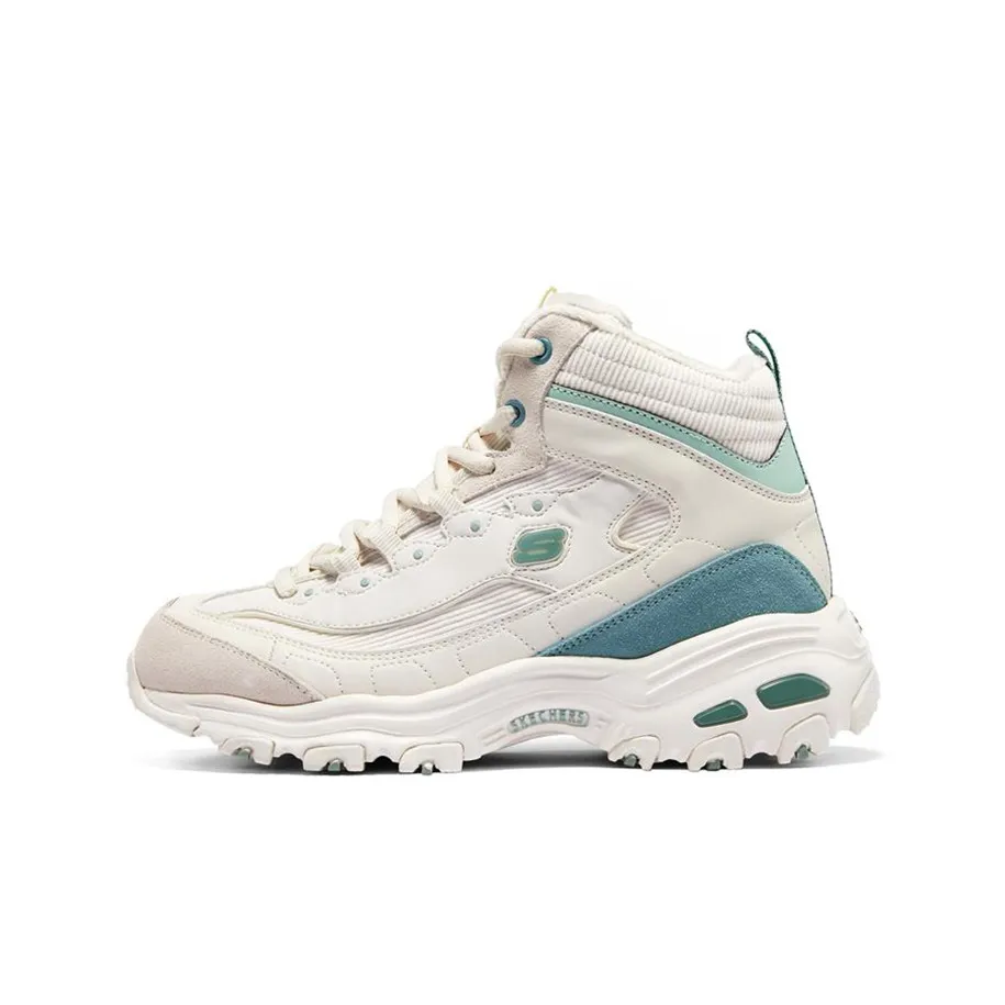 Skechers D'LITES 1,0 High Топ Кэжуал Женские Белый Зеленый