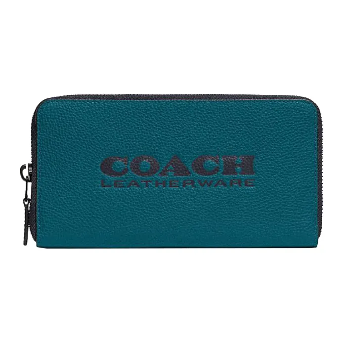 COACH Accordion Wallet Коровья кожа Держатель для карт кошелек Женские Серо-голубой