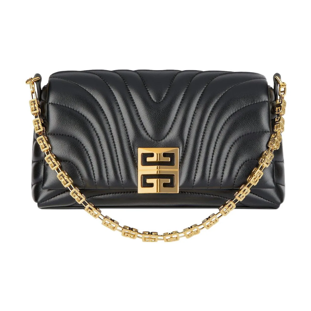 Givenchy 4G Quilted Cow Leather Handheld Shoulder Bag Crossbody Bag Small Size Women's Black
