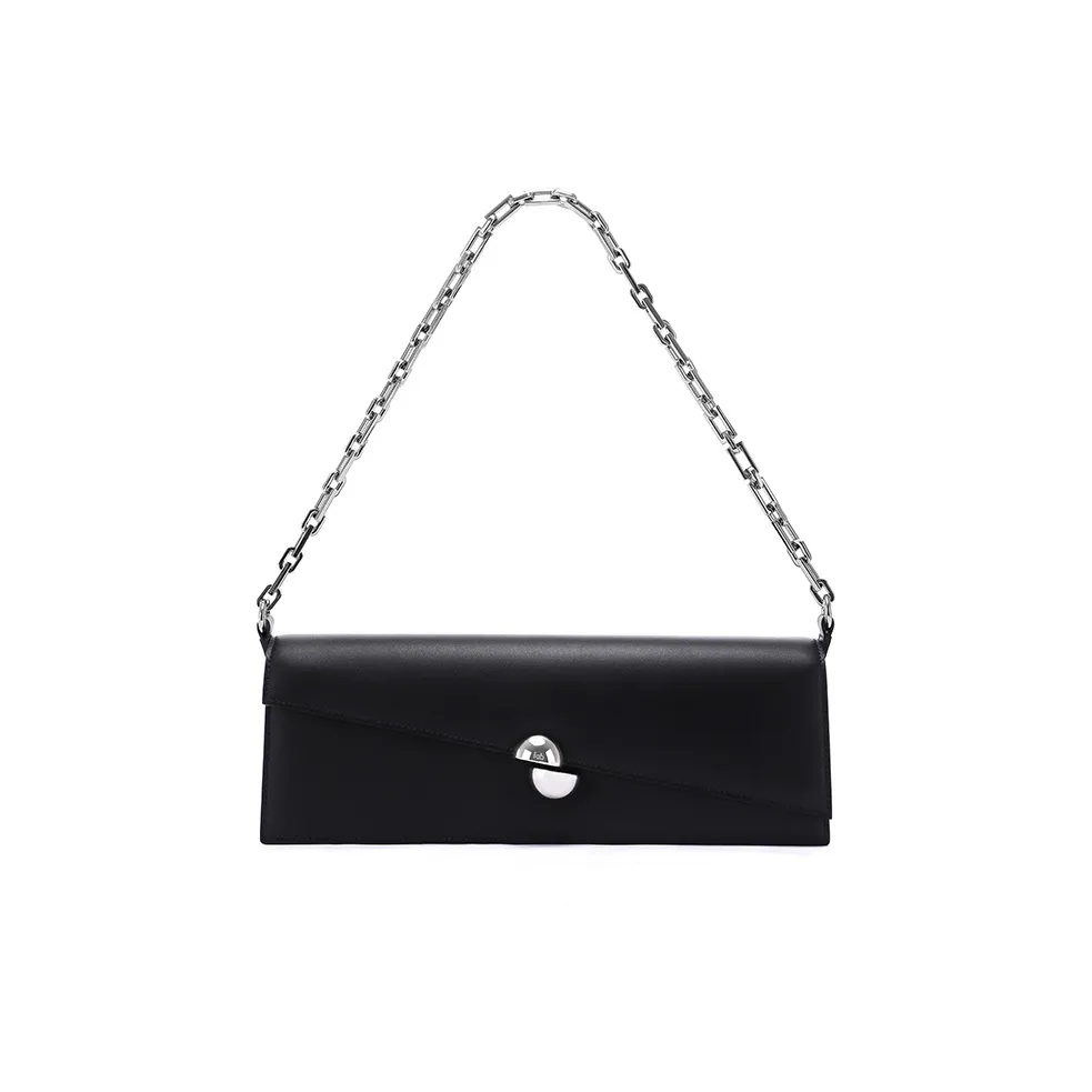 IAB Cow Leather Cut off Lawson Shoulder Bag Handbag Medium Size Women's Black/Violet/Grass Green