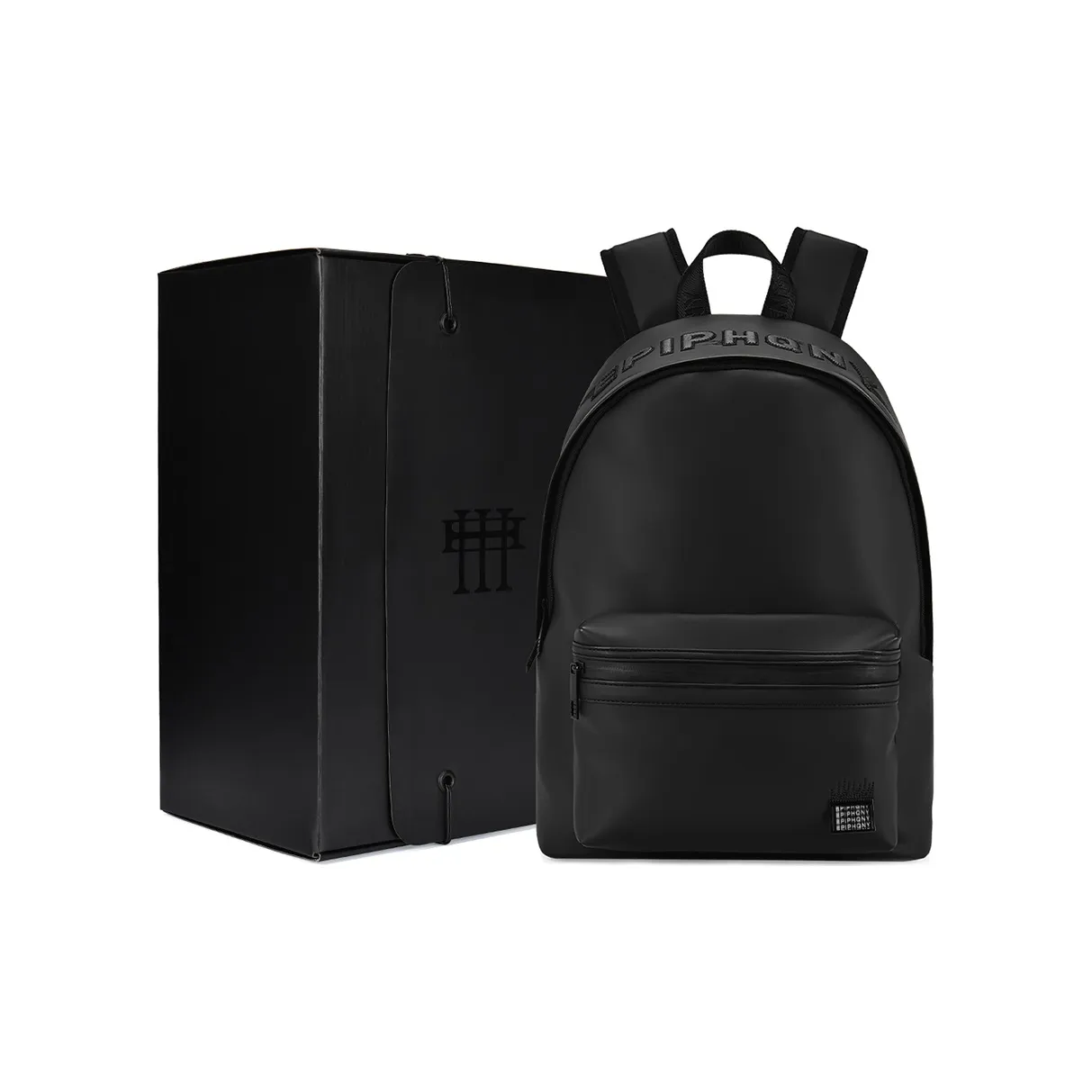 EPIPHQNY Рюкзак из ПУ (полиуретана) кожи средний унисекс черный