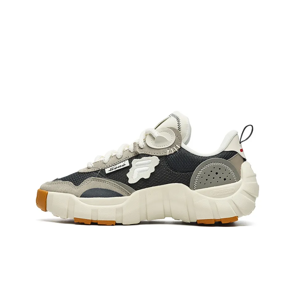 FILA FUSION BONE DX Spine Shoes Cushioning Anti Slip And Wear Resistant Low Top Casual Shoes Women's Gray White