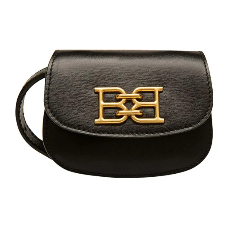 BALLY Emblem Коровья кожа Бананка Ручная сумка Сумка через плечо Мини Женская Черная