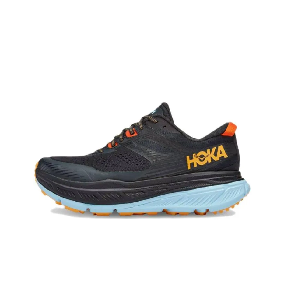 HOKA ONE ONE Stinson ATR 6 Running Shoes Men's Low Top Black/Blue/Oranges