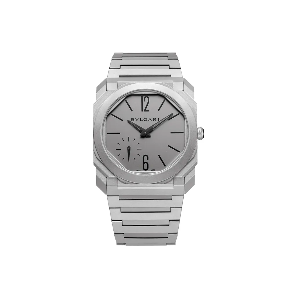 BVLGARI OCTO Collection Wrist Watch Automatic Mechanical Movement Titanium Strap Gray Dial Men's