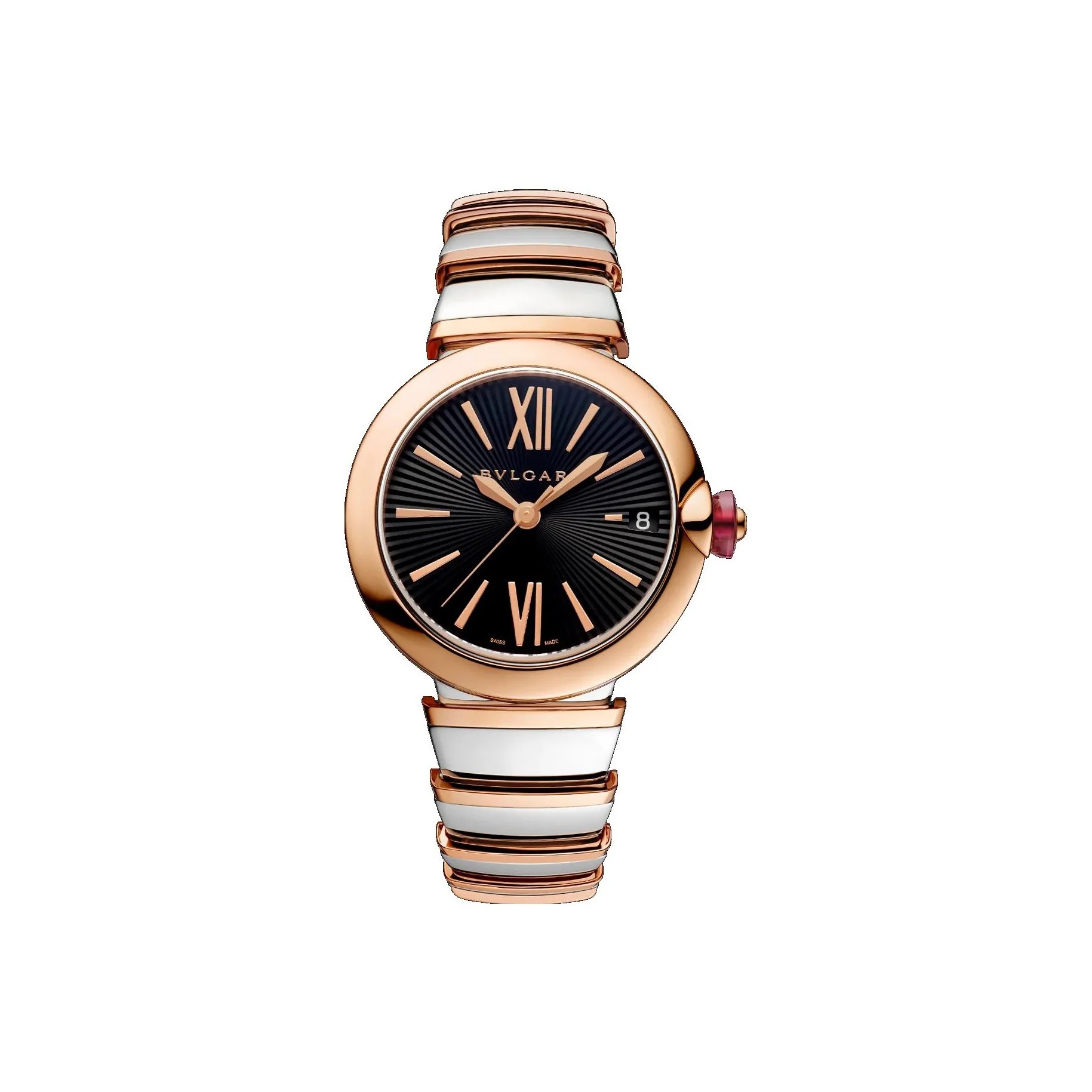 BVLGARI Wrist Watch Automatic Mechanical Movement Stainless Steel 18K Rose Gold Strap Black Dial Women's Watch