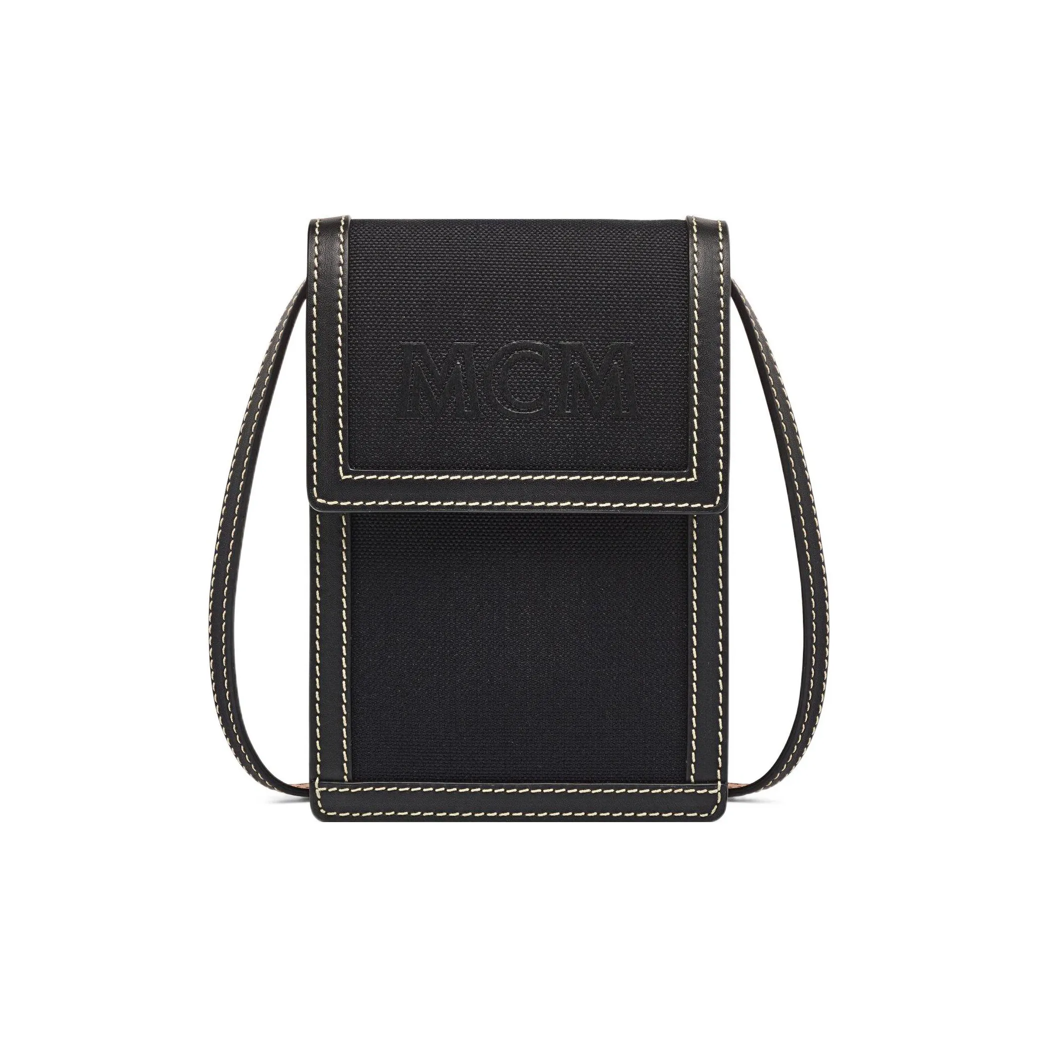 MCM Aren Napacot Canvas With Nappa Leather Canvas Bag, Wallet, Shoulder Bag, Crossbody Bag Men
s Black
