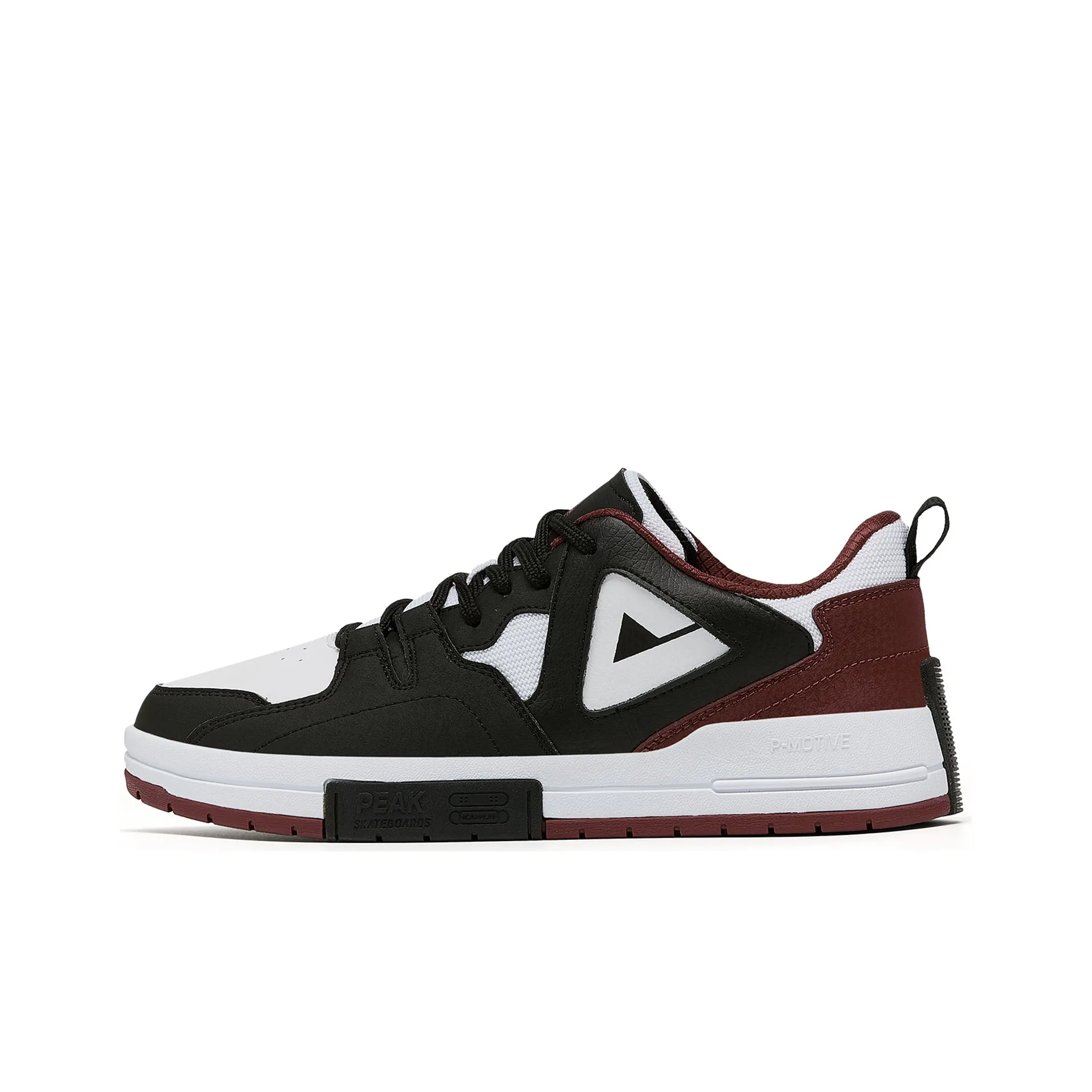 PEAK Skateboard Shoes Men's Low Top Black/Burgundy