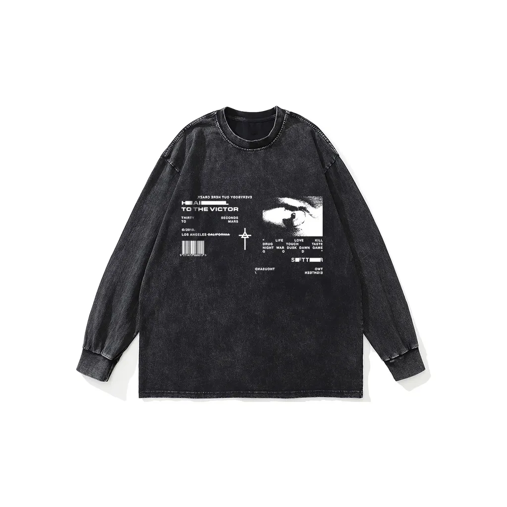 SFTTR Длинный рукав Т-рубашка Унисекс Черный