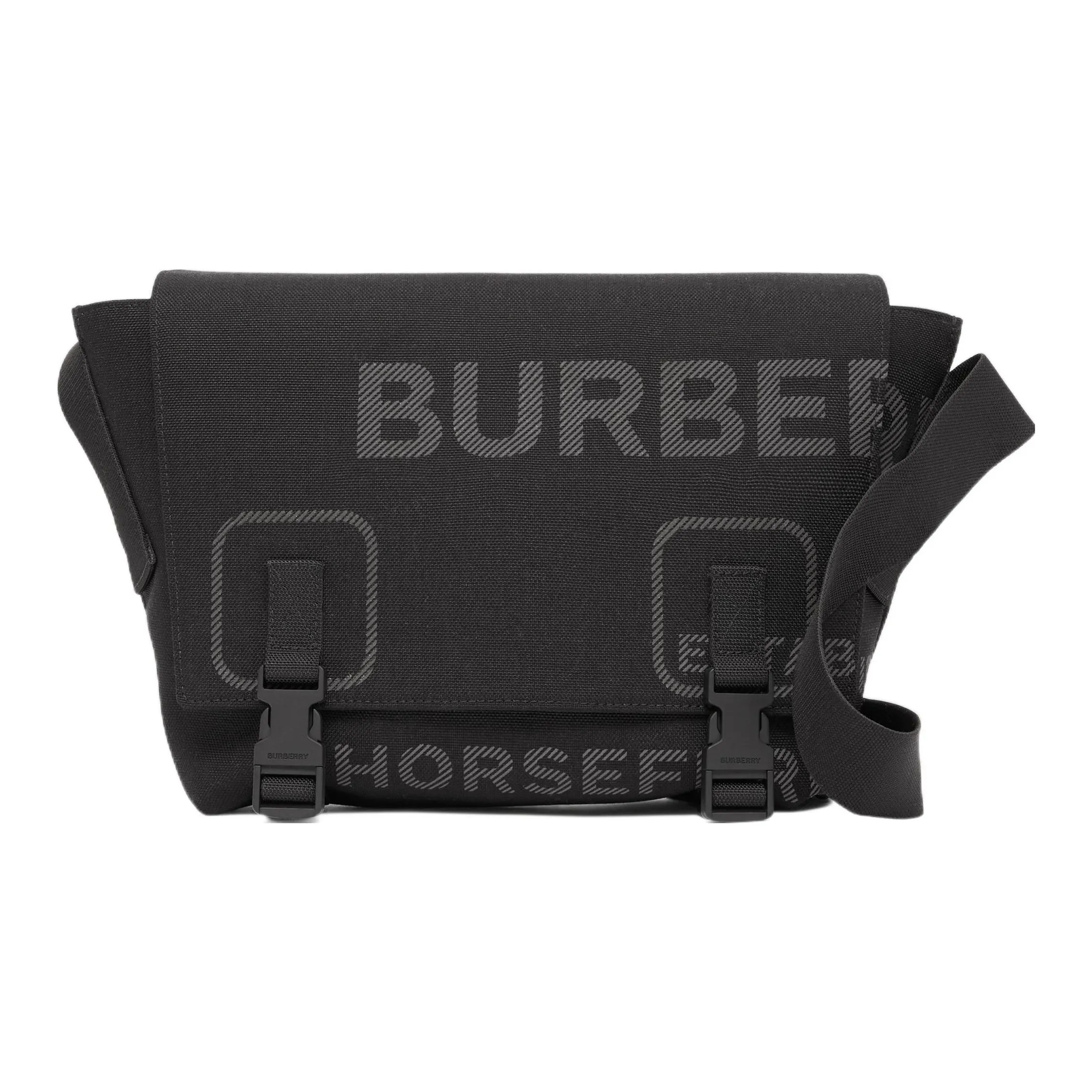 Burberry Horseferry Leather Messenger Bag, Shoulder Bag, Crossbody Bag Small Size Men's Black