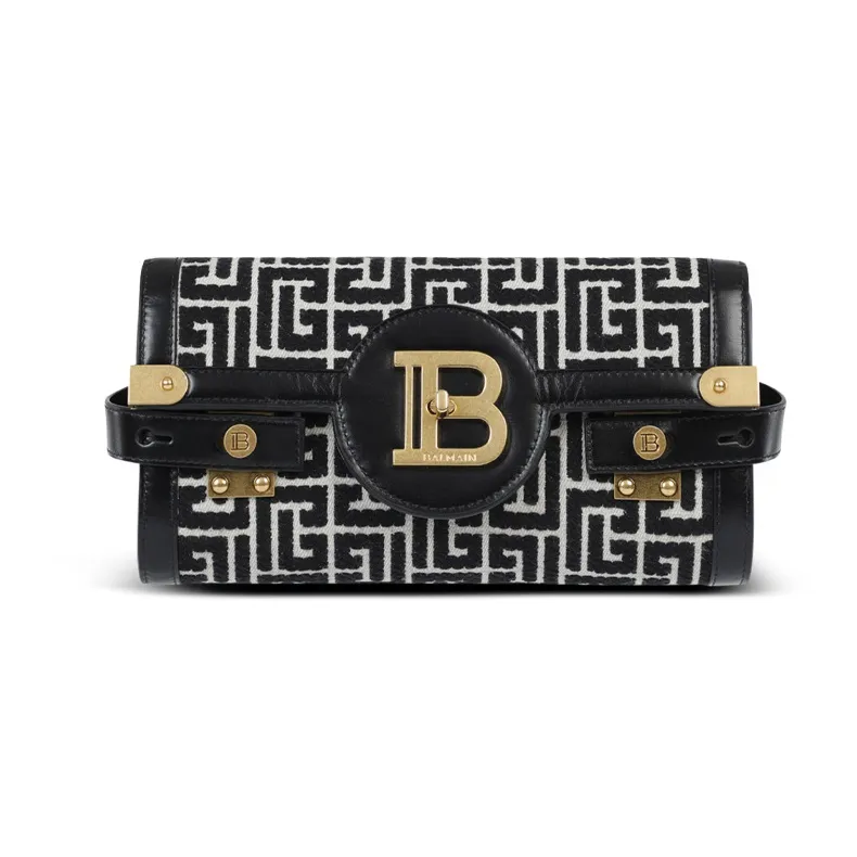 BALMAIN B BUZZ Cow Leather Shoulder Bag, Crossbody Bag Regular Women's Black