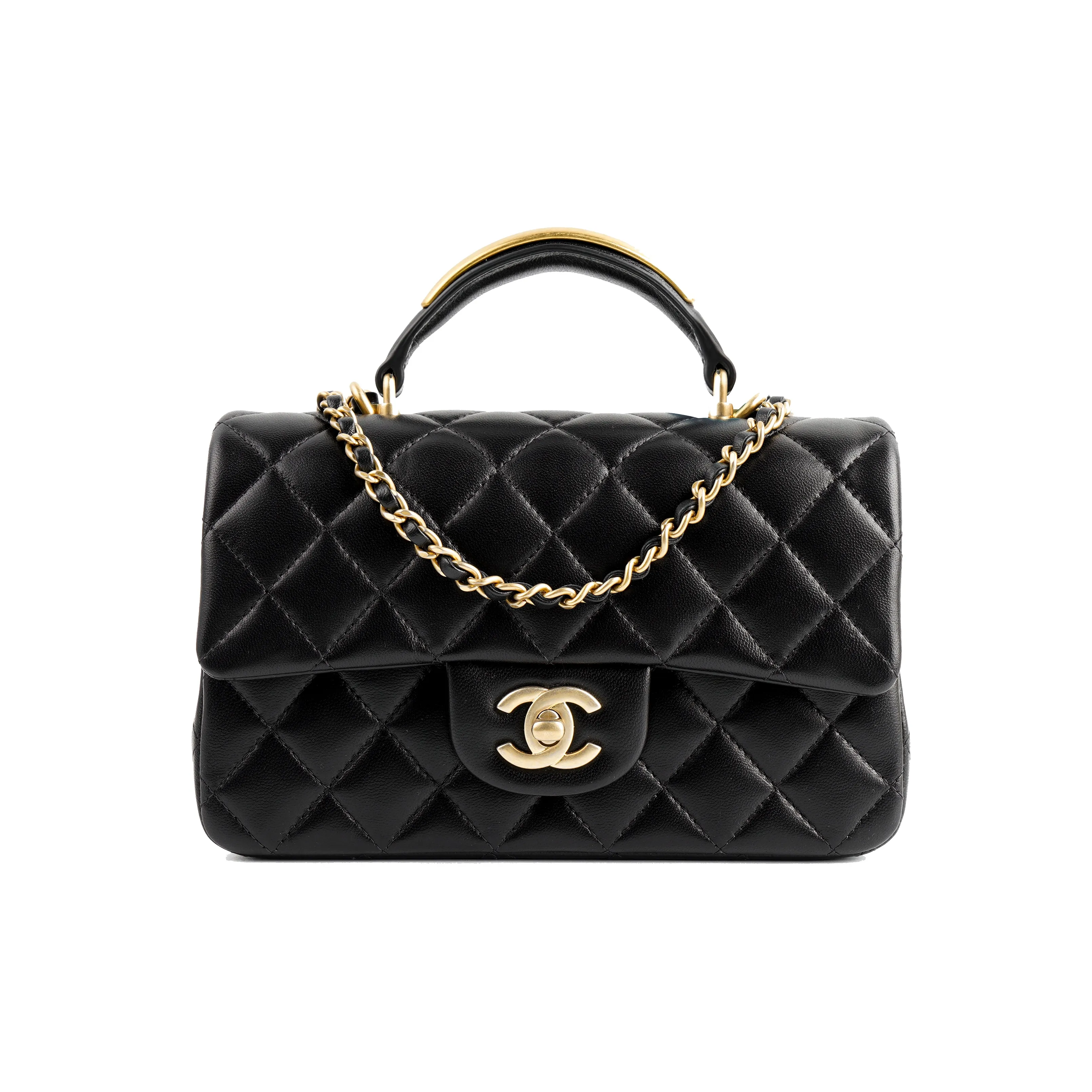 CHANEL 22B Fall And Winter Classic Flap CF Sheepskin Shoulder Bag Crossbody Bag Handbag Regular Women's Black