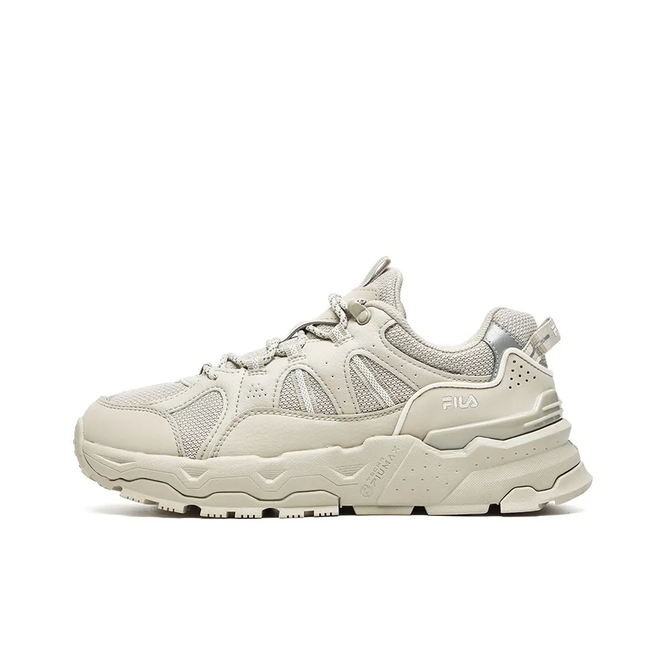 FILA Trek 1S Wear Resistant Low Top Casual Shoes Women's Champagne Silver Gray