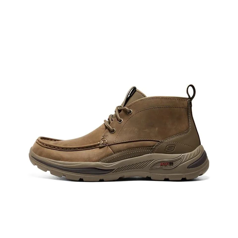 Skechers Moon Fit Motley Cushioning Anti Slip And Wear Resistant Support Mid Top Casual shoes Saucony Men's Brown