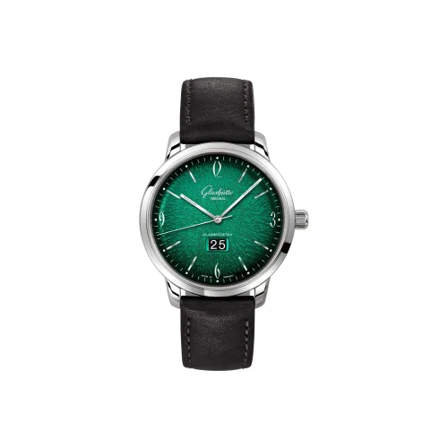Glashütte Original Автоматический Механический Movement Мужские Винтажные Часы 42 мм Зеленые