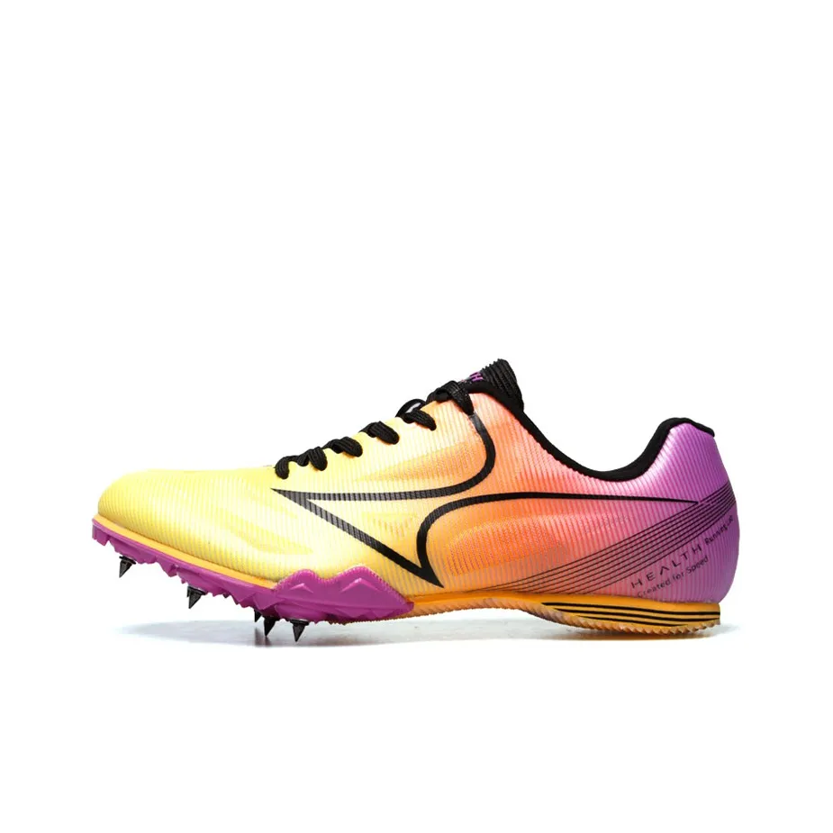 HEALTH 181S Abrasion Resistant, Breathable, Lightweight Low Top Sprint Running Shoes Unisex Orange Purple