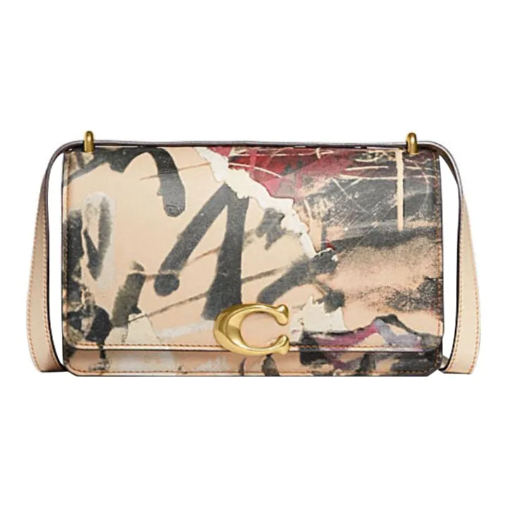 COACH Мята+SERF Коллаборация Bandit Коровья кожа Сумка через плечо Средний Женские Граффити Цвет