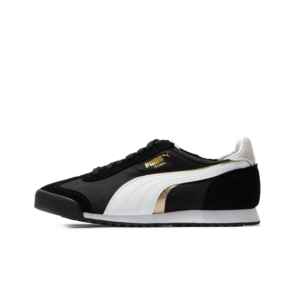PUMA Roma OG Нейлон OG Нейлон Double FS Low Топ Повседневная обувь Unisex Черный Белый Золото
