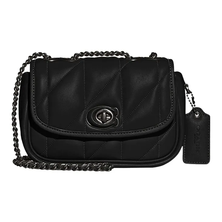 COACH Pillow Кожа Сумка через плечо Сумка на плечо Средняя Женская Черная