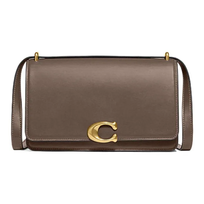 COACH Bandit Cow Leather Crossbody Bag, Shoulder Bag Women's Brass & Dark Stone Color