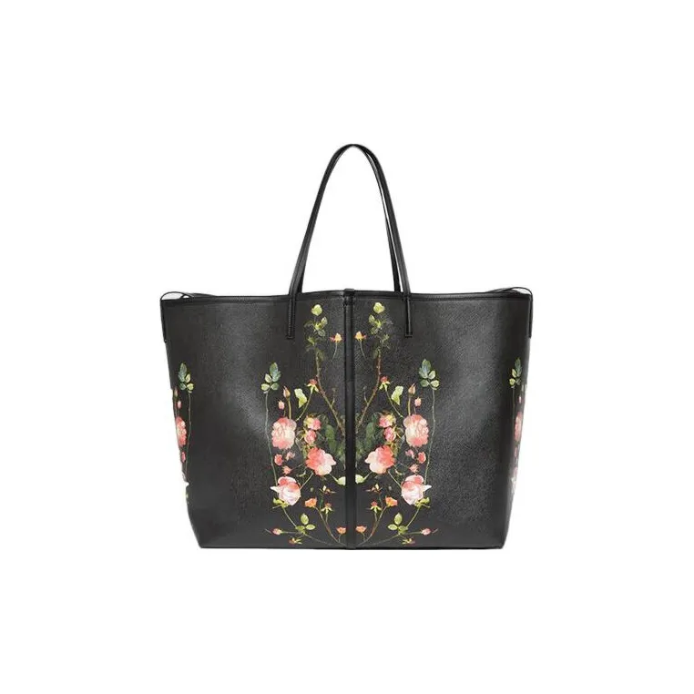 Burberry Canvas With Leather Decoration Tote Bag, Shopping Bag, Shoulder Bag, Handbag Extra Large Women's Black