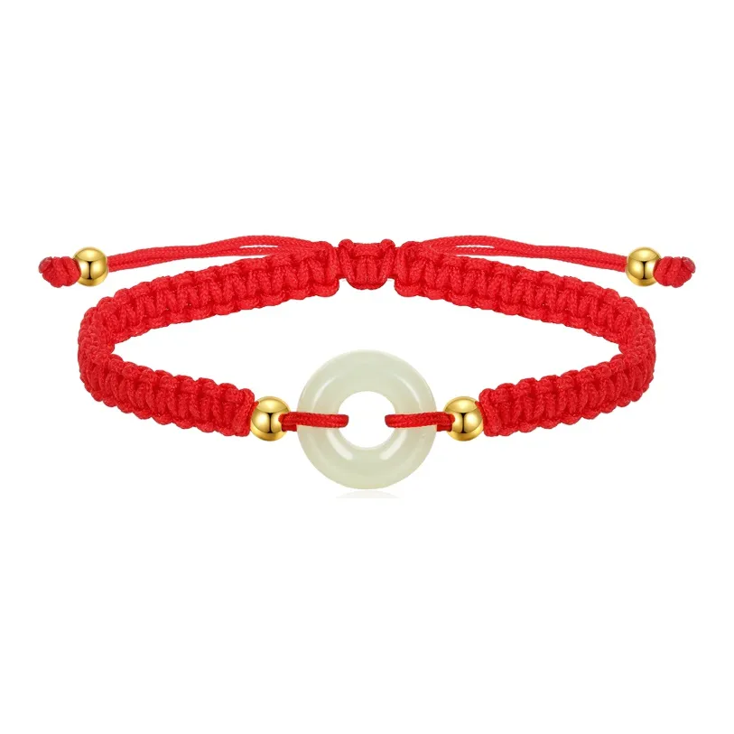 CAROMAY Bracelets Pale Greenish White Jade Unisex