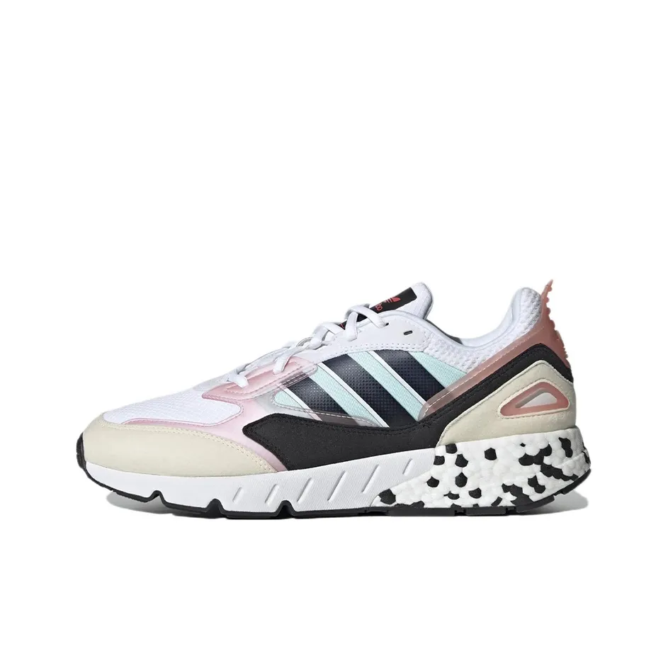 Adidas Originals ZX 1K Boost 2.0 Anti Slip And Wear Resistant Lightweight Low Top Casual Shoes Men's White Black Pink