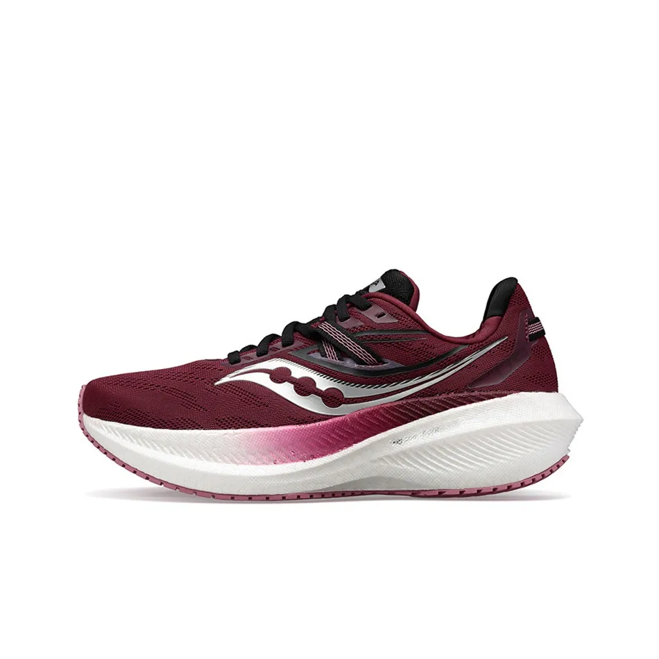 Saucony Triumph 20 Амортизация Противоскользящий Устойчивый к истиранию Низкий Отскок Низкий Топ Повседневные Беговые кроссовки Женские Красный