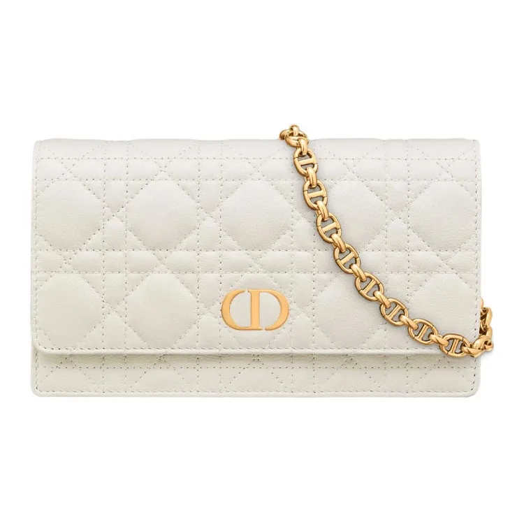 DIOR Caro Cow Leather Handheld Fanny Pack, Shoulder Bag, Crossbody Bag Women's Milk White