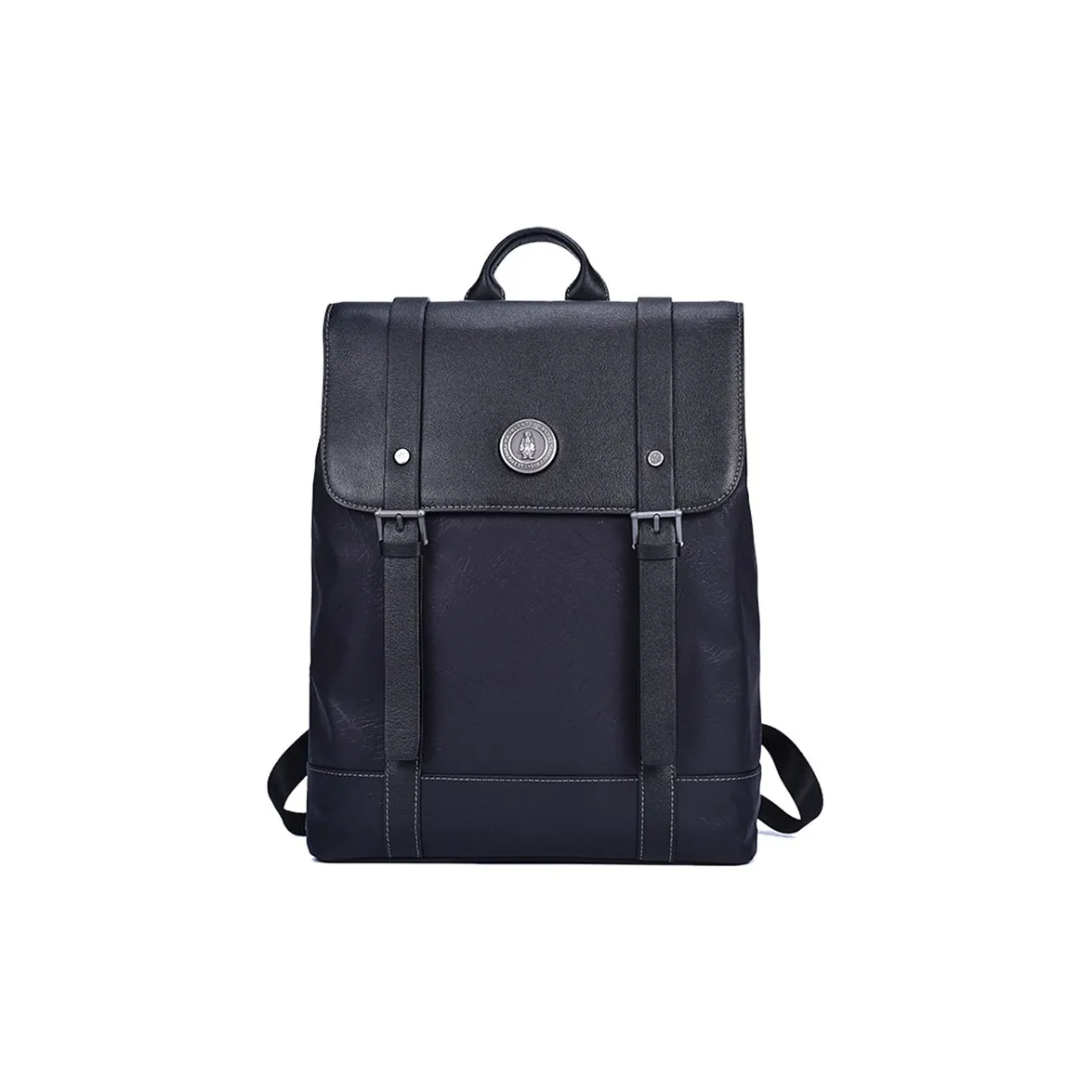 Hush Puppies Genuine Leather Backpack Tubas Men's Black
