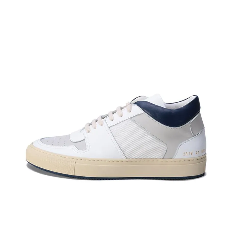 COMMON PROJECTS MID Топ Скейтборд Кроссовки Мужские Белый Синий Ласточкин Хвост