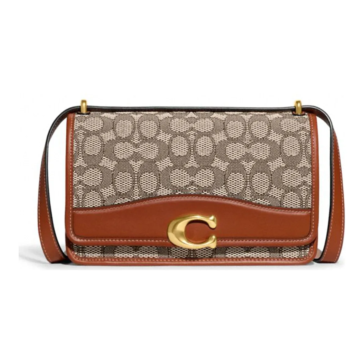 COACH Bandit Cow Leather With Fabric Crossbody Bag, Shoulder Bag Medium Size Women's