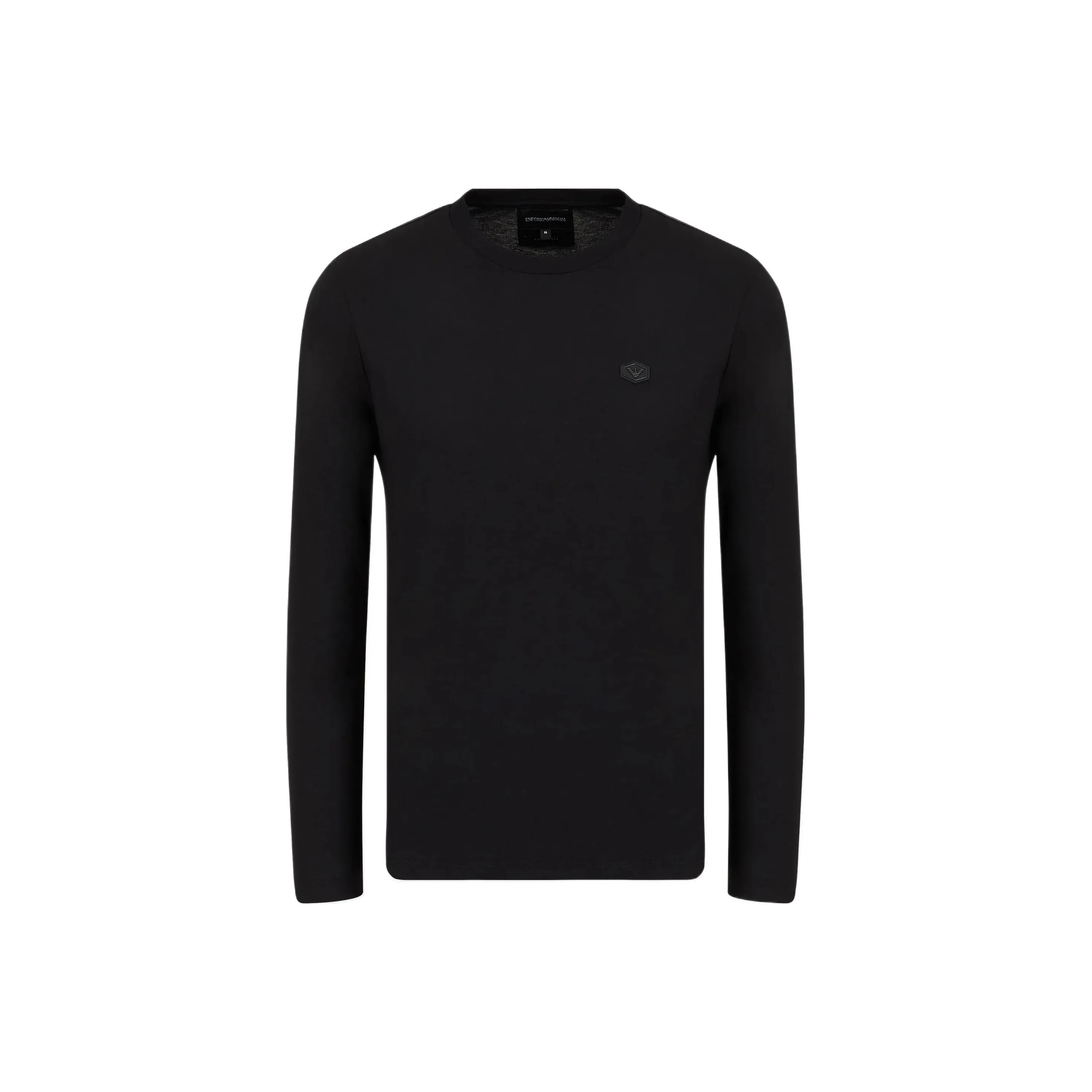 EMPORIO ARMANI Logo Patch Long Sleeved Crewneck T Shirt