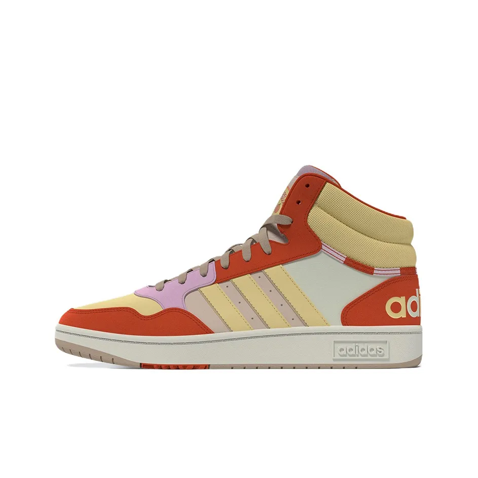 ADIDAS NEO Hoops 3,0 MID Устойчивые к истиранию MID Топ Скейтборд Кроссовки Женские Оранжевый Желтый