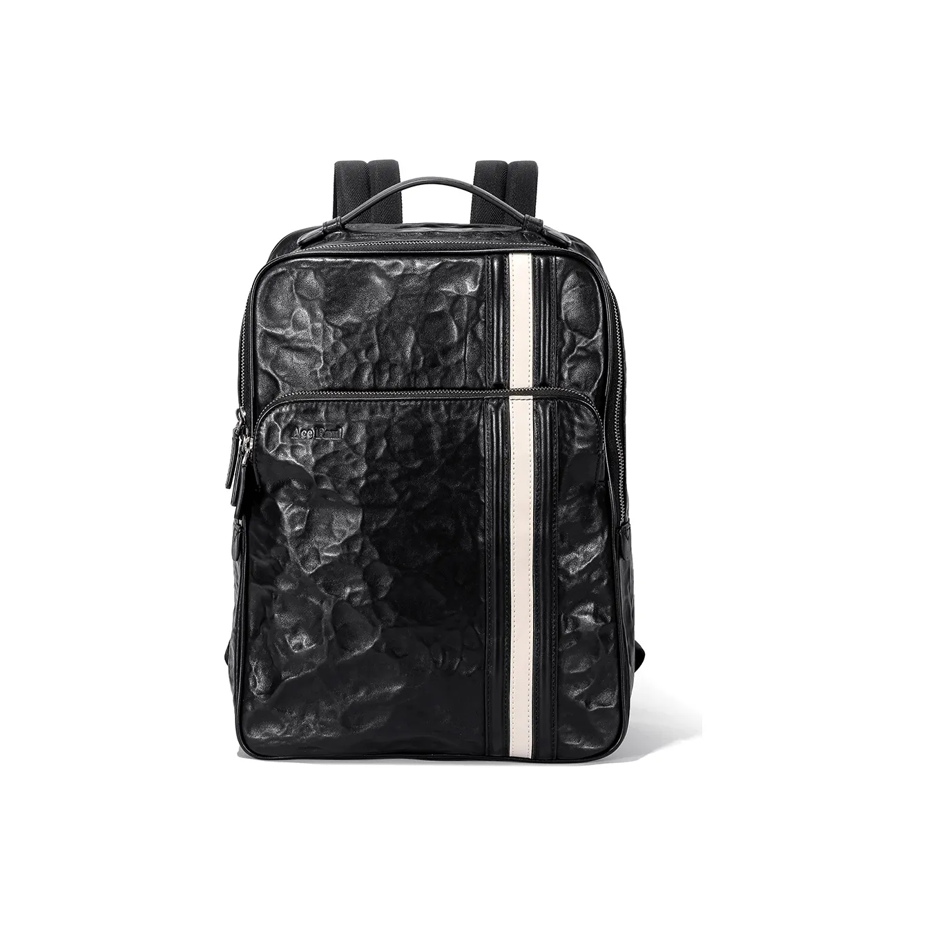 Ace Paul Top Grain Vegetable Tanned Cow Leather Genuine Leather Backpack Medium Size Unisex Black